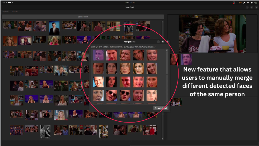 Screenshot of SnapSort project